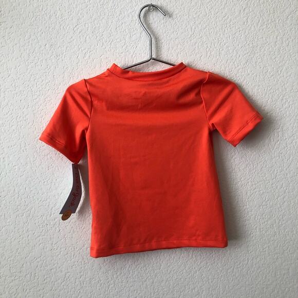 Cat & Jack orange short sleeve rashguard swim top UPF 50+ - Picture 3 of 6